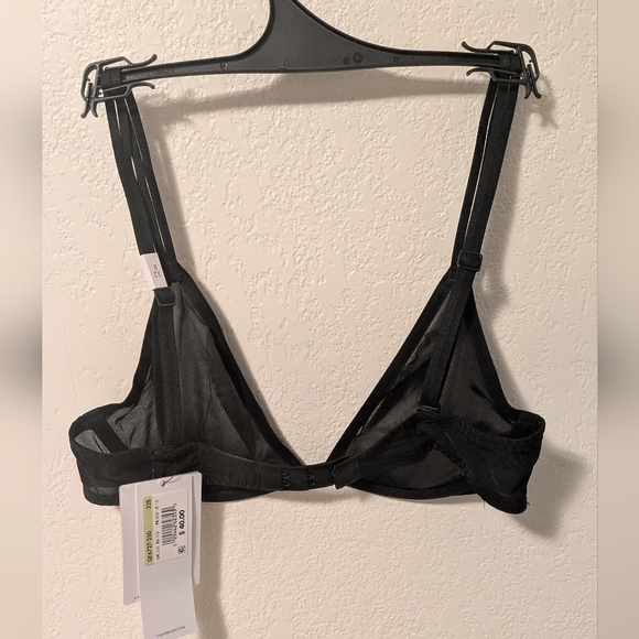 Calvin Klein Black Mesh Plunge Bra - Picture 2 of 4